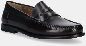 Kožené mokasíny BOSS Tevan hnedá farba, 50557750