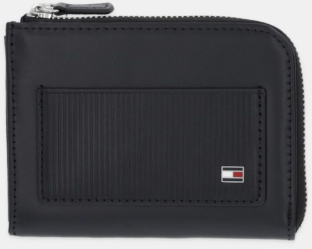 Kožená peňaženka Tommy Hilfiger čierna farba, AM0AM13960