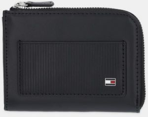 Kožená peňaženka Tommy Hilfiger čierna farba, AM0AM13960