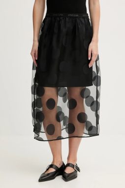 Sukňa Stine Goya čierna farba, midi, áčkový strih, SG-PS26-SK023-2460