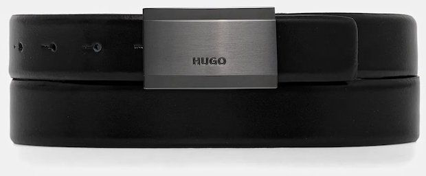 Kožený opasok HUGO Gexter-L_Sz30 čierna farba, 50541176