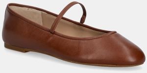 Kožené balerínky Lauren Ralph Lauren Jayna Mj hnedá farba, 802977874002