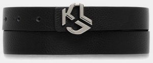 Obojstranný kožený opasok Karl Lagerfeld Jeans čierna farba, B1W33064