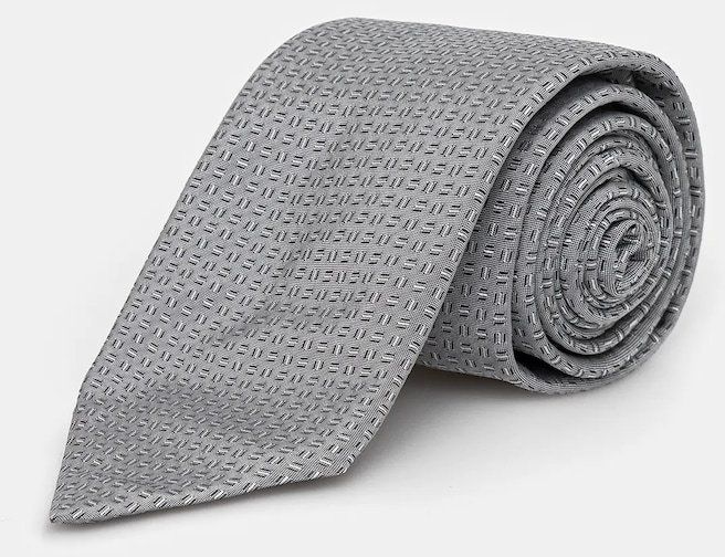 Kravata s prídavkom hodvábu BOSS H-TIE CM 7.5 253 šedá farba, 50555931