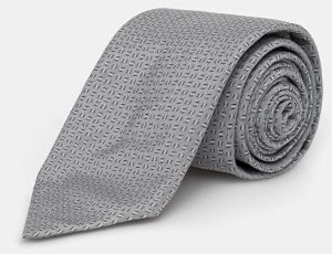 Kravata s prídavkom hodvábu BOSS H-TIE CM 7.5 253 šedá farba, 50555931