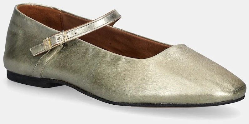 Kožené balerínky Tommy Hilfiger HILFIGER GOLD BALLERINAS zlatá farba, FW0FW09320