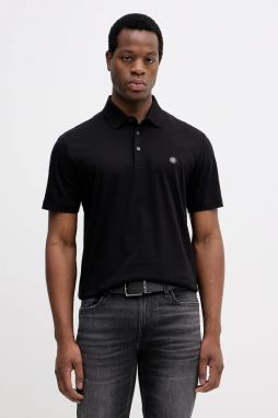 Bavlnené polo tričko BOSS C-Parris 01 čierna farba, jednofarebné, 50555829