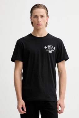 Bavlnené tričko G-Star Studio ams pánske, čierna farba, s potlačou, D26862-336,
