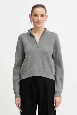 Sveter Guess HARLEY šedá farba, ľahký, s polorolákom, W5BR29 Z0572