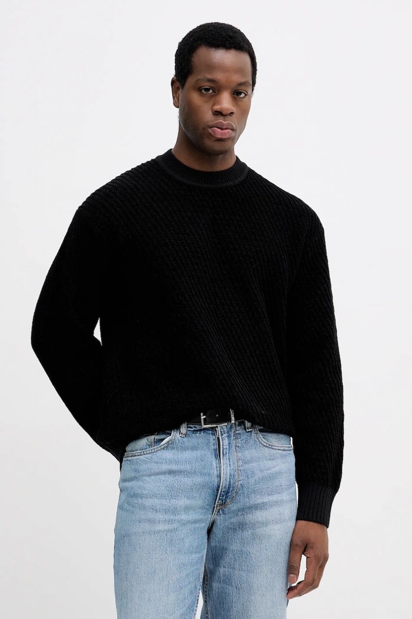 Sveter s prímesou vlny BOSS Orange Atlapeco čierna farba, ľahký, 50548666