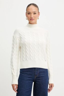 Sveter s prímesou vlny Guess ELSA béžová farba, s rolákom, W5BR30 Z1192