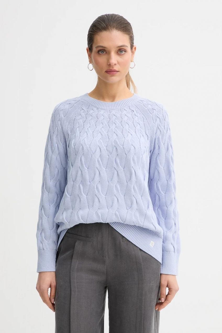 Bavlnený sveter Calvin Klein Jeans modrá farba, LV044E301G