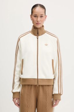 Velúrová mikina adidas Originals Velour béžová farba, jednofarebná, KR0062