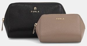 Kožená kozmetická taška Furla 2-pak čierna farba, WE00453 ARE000 2183S
