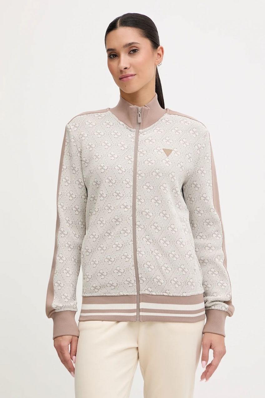 Mikina Guess béžová farba, vzorovaná, V5BQ16 K1990