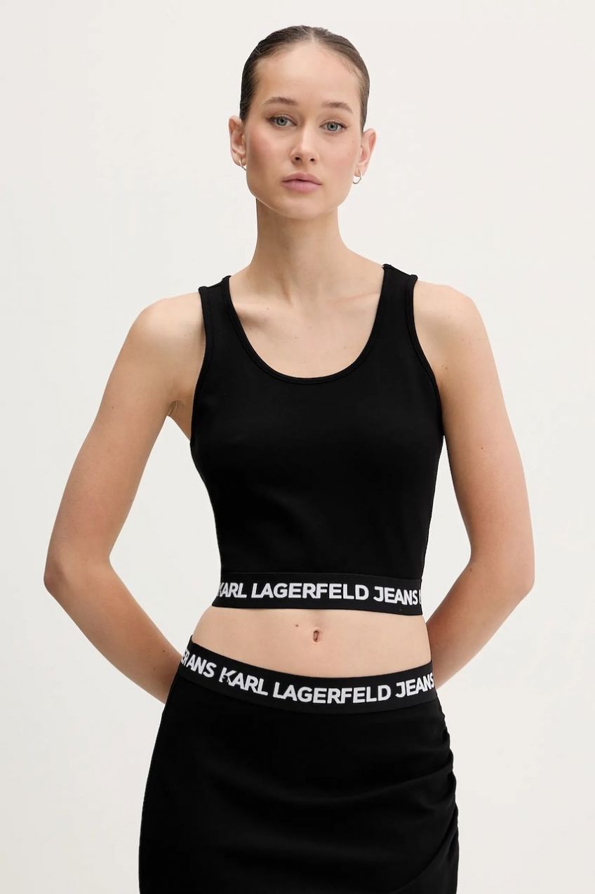 Top Karl Lagerfeld Jeans čierna farba, B1W17048