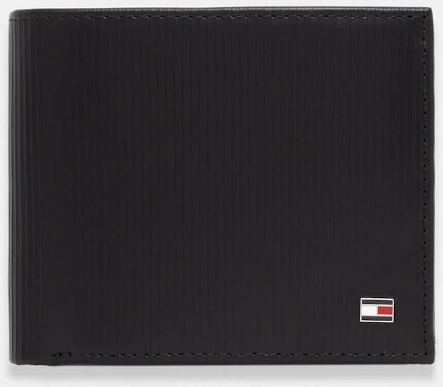 Kožená peňaženka Tommy Hilfiger čierna farba, AM0AM13978