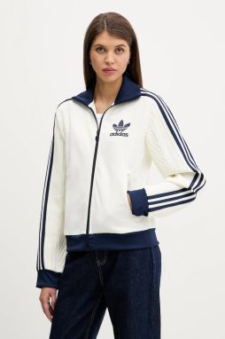 Mikina adidas Originals béžová farba, s nášivkou, KS7800