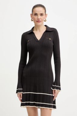 Šaty Twinset hnedá farba, mini, áčkový strih, 252TT3230