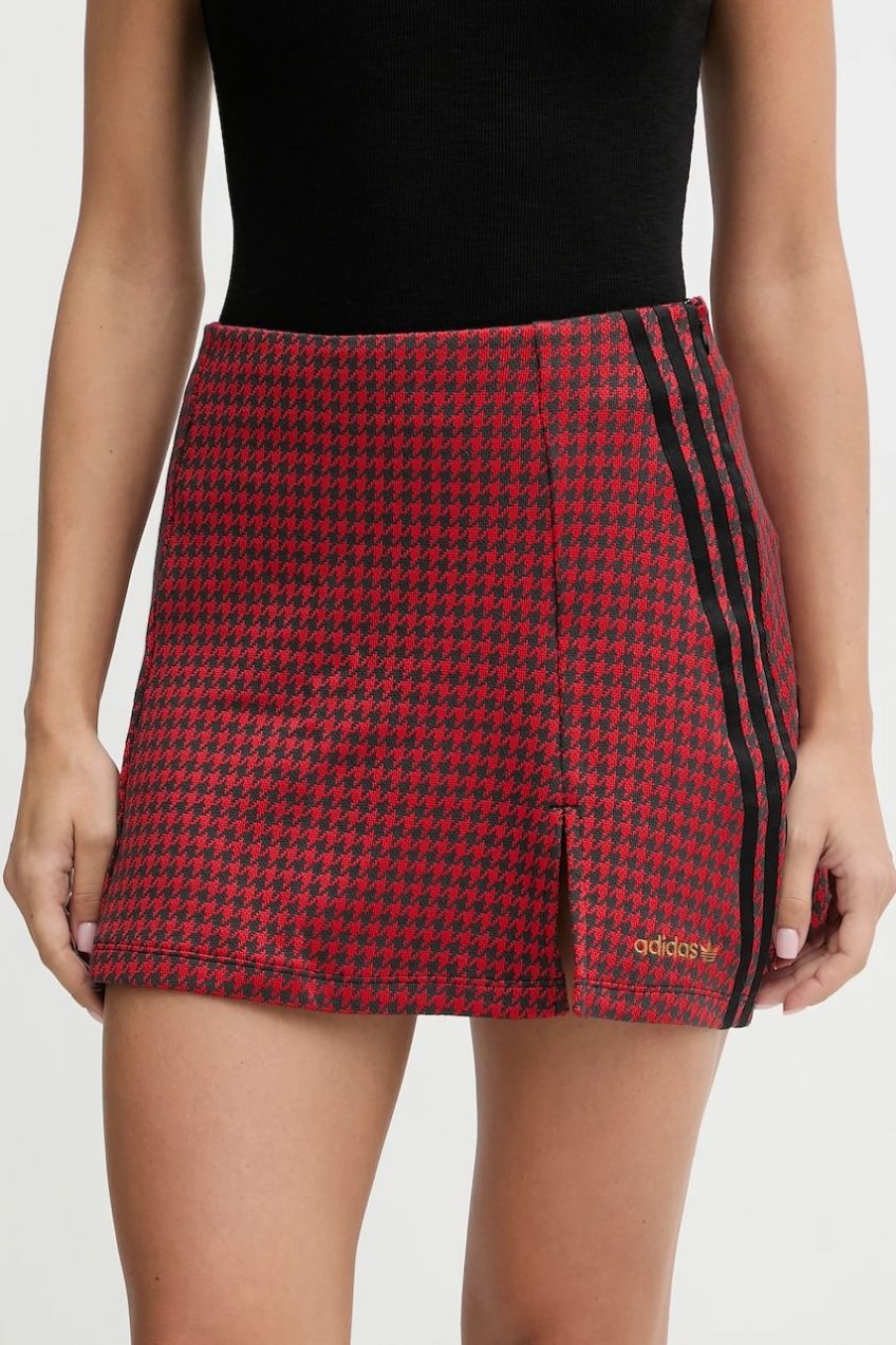 Sukňa adidas Originals Tailored červená farba, mini, áčkový strih, JW0253