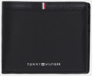 Kožená peňaženka Tommy Hilfiger čierna farba, AM0AM13971