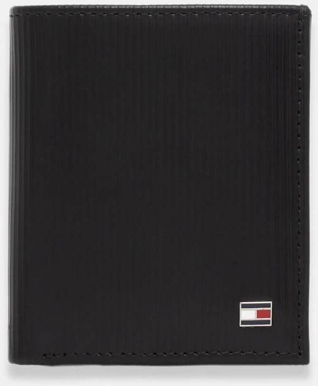 Kožená peňaženka Tommy Hilfiger čierna farba, AM0AM13968