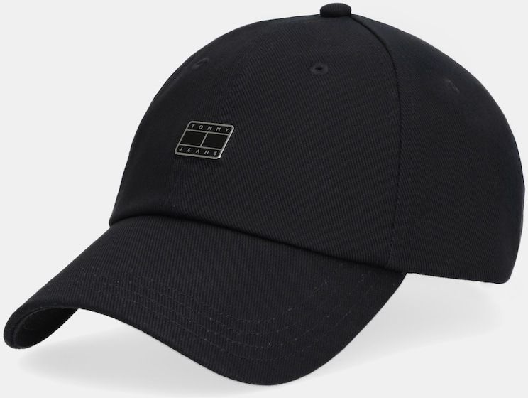 Bavlnená šiltovka Tommy Jeans čierna farba, AW0AW18096