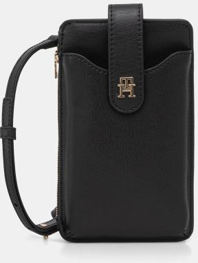 Peňaženka Tommy Hilfiger dámska, čierna farba, AW0AW18137