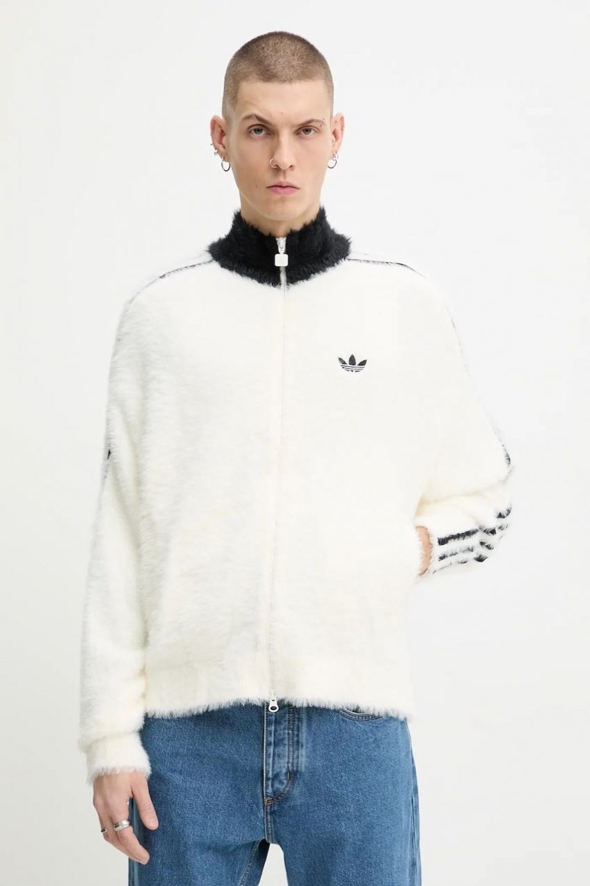 Mikina adidas Originals béžová farba, s nášivkou, KR5152