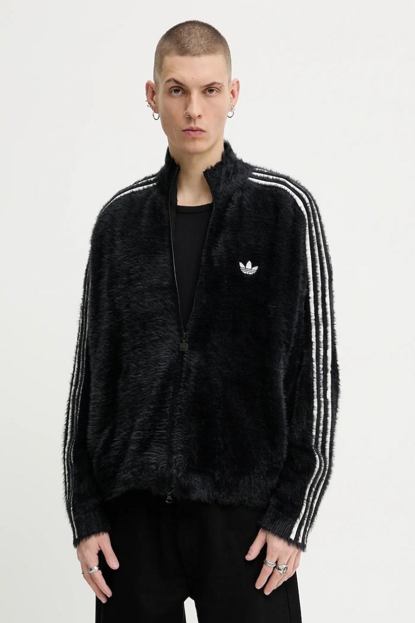 Mikina adidas Originals čierna farba, s nášivkou, KR5145