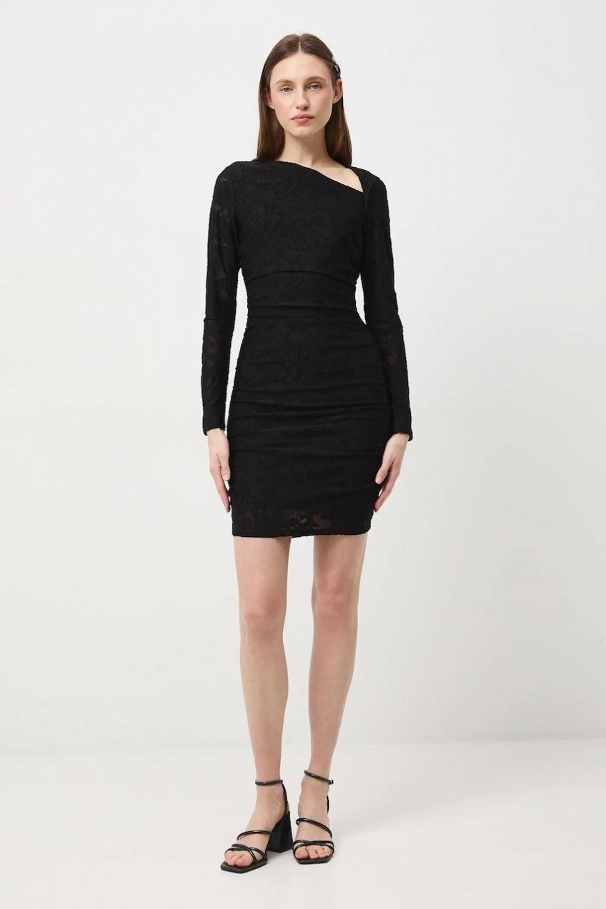 Šaty Medicine čierna farba, mini, priliehavé