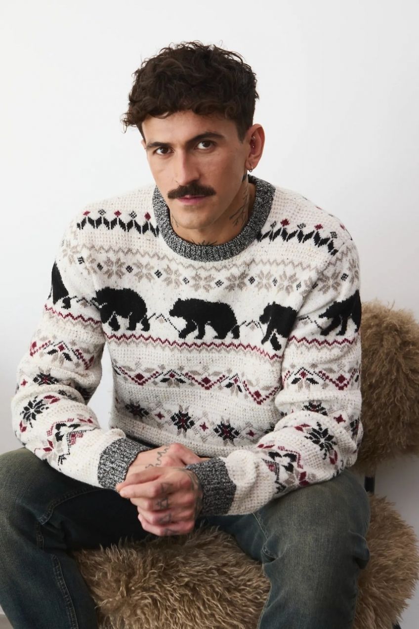 Sveter s prímesou vlny Medicine béžová farba