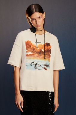 Bavlnené tričko Medicine dámske, béžová farba