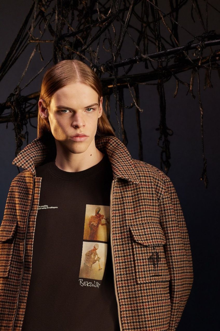 Bavlnené tričko Medicine pánske, hnedá farba, s potlačou