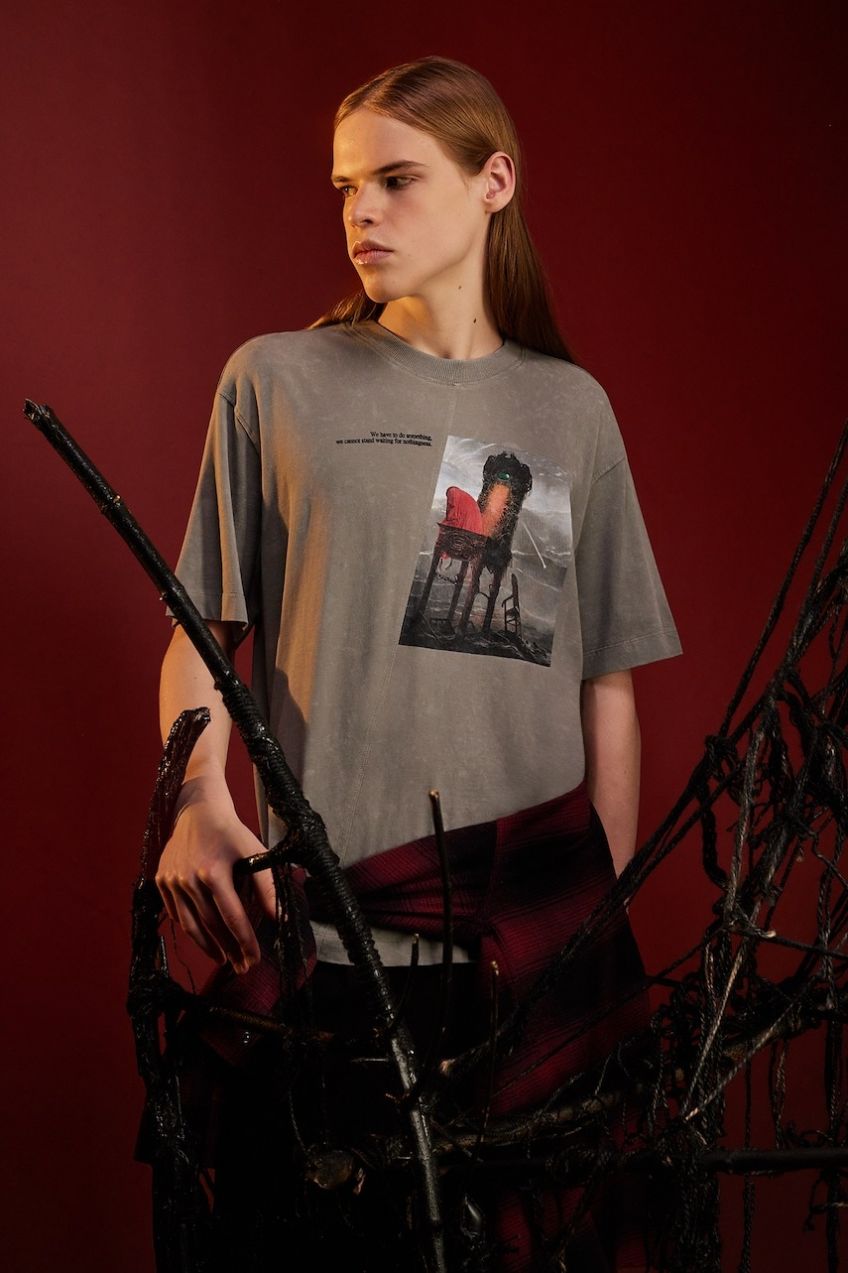 Bavlnené tričko Medicine pánske, šedá farba, s potlačou