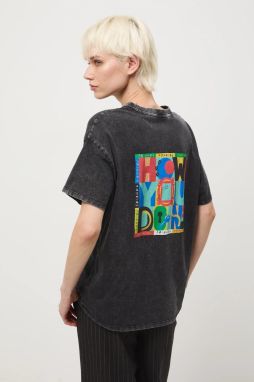 Bavlnené tričko Medicine dámske, šedá farba