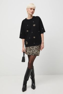 Bavlnené tričko Medicine dámske, čierna farba