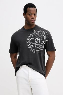 Bavlnené tričko Guess pánske, šedá farba, s potlačou, M5BI69 I3Z14