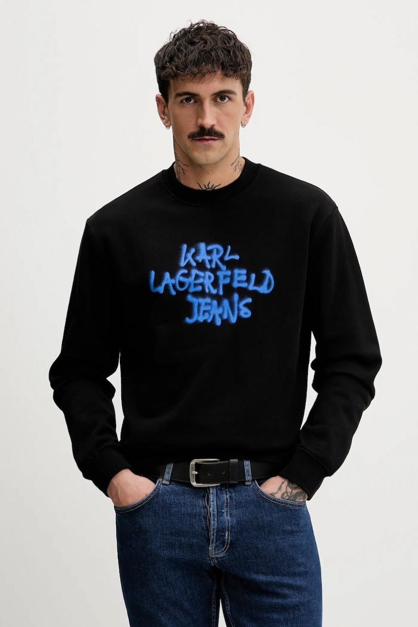 Bavlnená mikina Karl Lagerfeld Jeans čierna farba, B1M20051