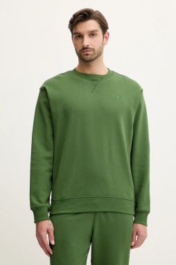 Bavlnená mikina New Balance zelená farba, MT41506DAE