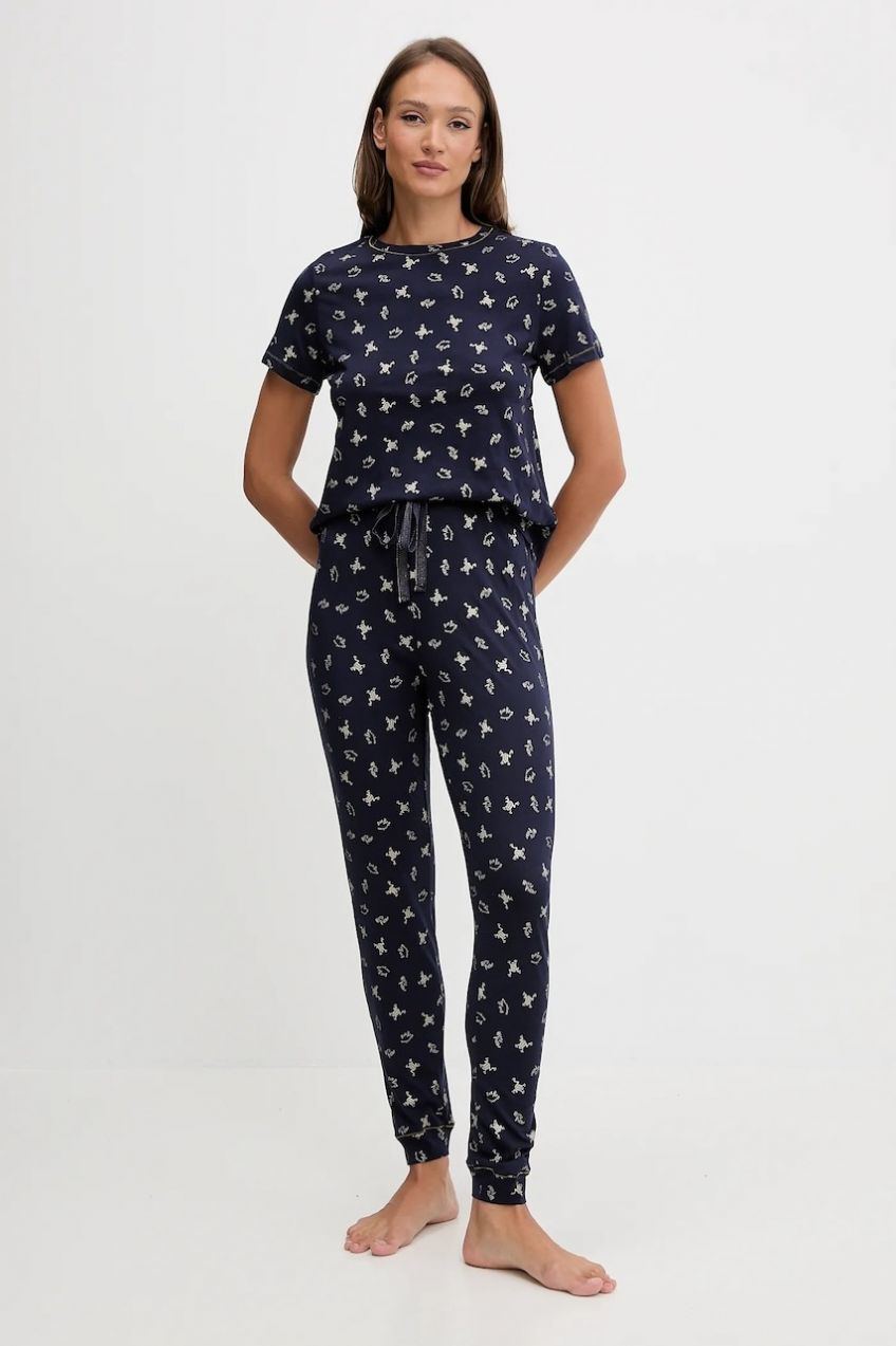 Bavlnené pyžamo women'secret tmavomodrá farba, bavlnené, 3132233