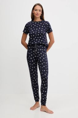 Bavlnené pyžamo women'secret tmavomodrá farba, bavlnené, 3132233