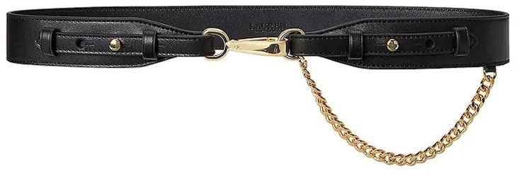 Kožený opasok Lauren Ralph Lauren čierna farba, 412P03413