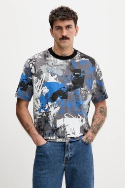 Tričko Karl Lagerfeld Jeans pánske, šedá farba, vzorované, B1M17076