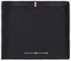 Kožená peňaženka Tommy Hilfiger čierna farba, AM0AM13970