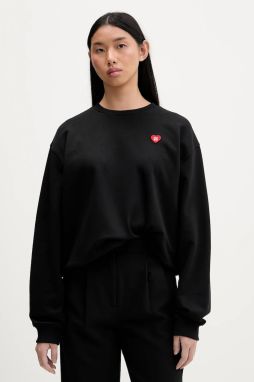 Bavlnená mikina HUGO Deroxina_7 čierna farba, jednofarebná, 50555808