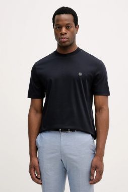 Bavlnené tričko BOSS C-Taut 01 pánske, tmavomodrá farba, s nášivkou, 50555844