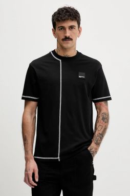 Bavlnené tričko Karl Lagerfeld Jeans pánske, čierna farba, s nášivkou, B1M17068