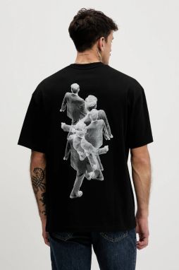 Bavlnené tričko HUGO Dollo pánske, čierna farba, s potlačou, 50553337