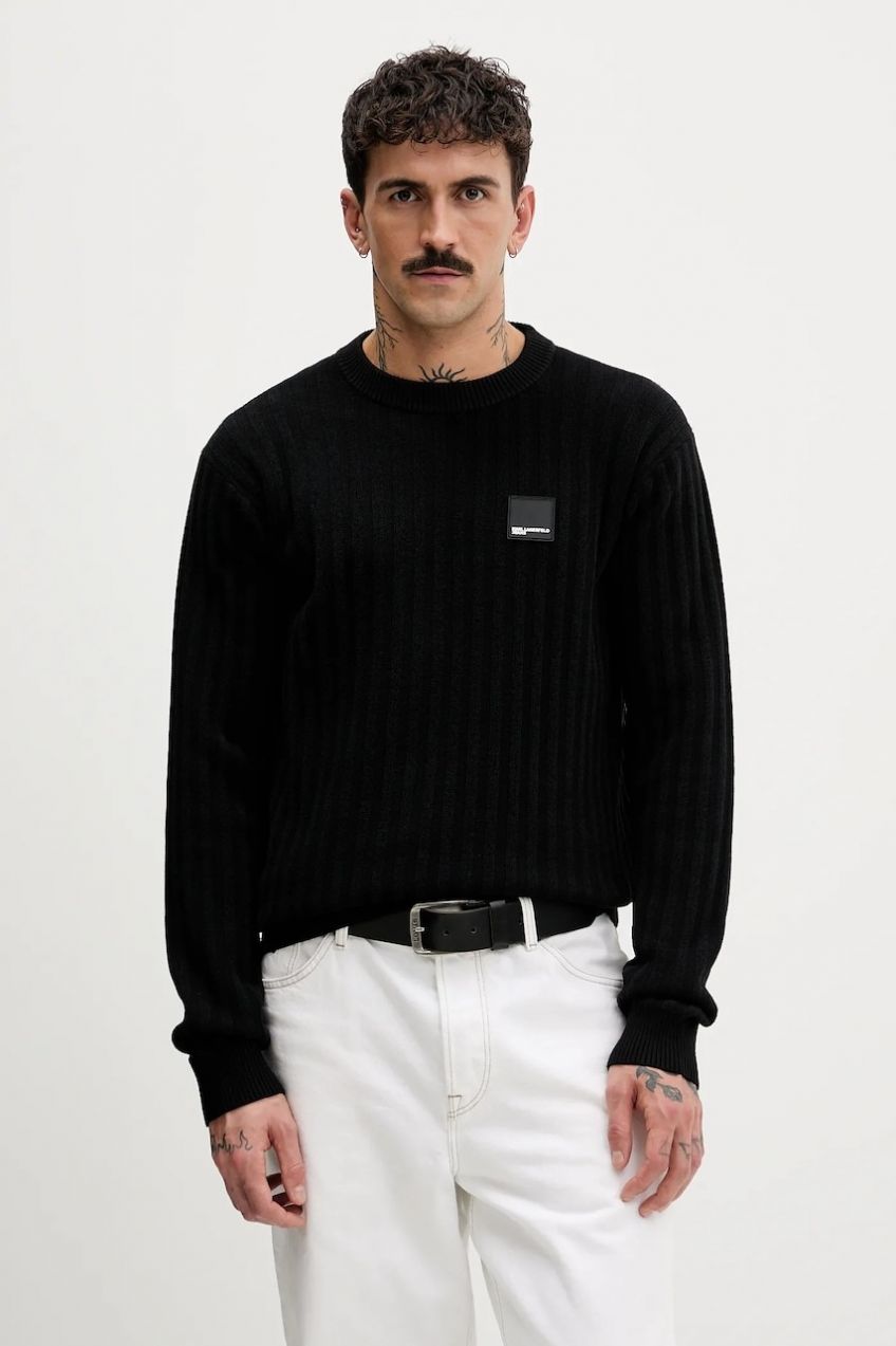 Sveter Karl Lagerfeld Jeans čierna farba, B1M18022